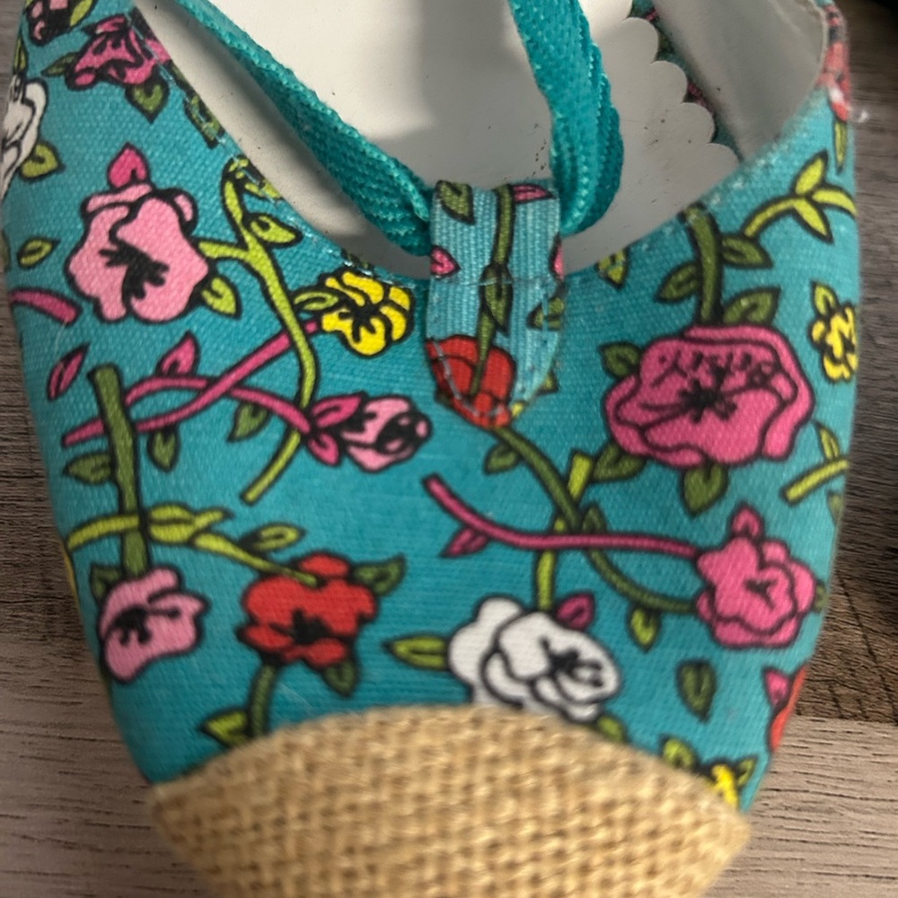 Betsey Johnson Teal Floral Espadrilles - Picture 4 of 7